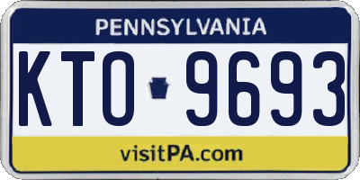 PA license plate KTO9693