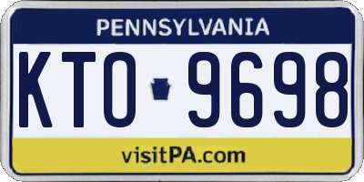 PA license plate KTO9698