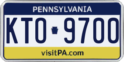 PA license plate KTO9700