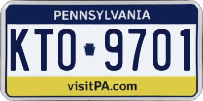 PA license plate KTO9701