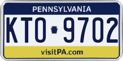 PA license plate KTO9702
