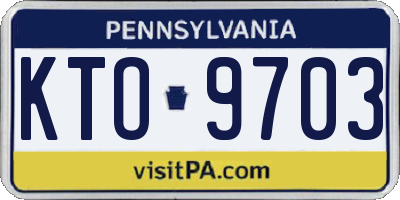 PA license plate KTO9703