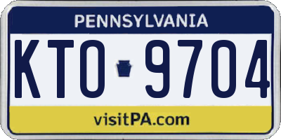 PA license plate KTO9704