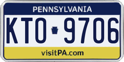 PA license plate KTO9706