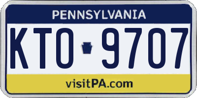 PA license plate KTO9707