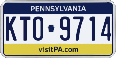 PA license plate KTO9714