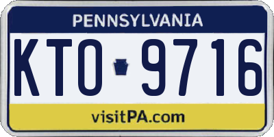 PA license plate KTO9716