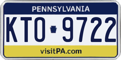 PA license plate KTO9722