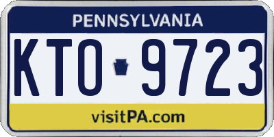 PA license plate KTO9723