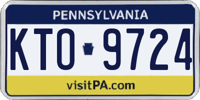 PA license plate KTO9724