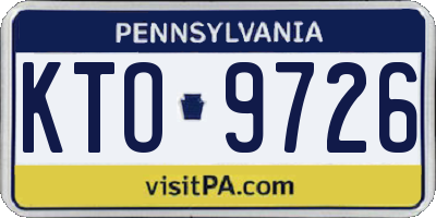 PA license plate KTO9726