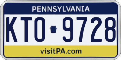 PA license plate KTO9728