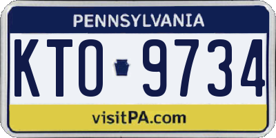 PA license plate KTO9734