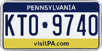 PA license plate KTO9740