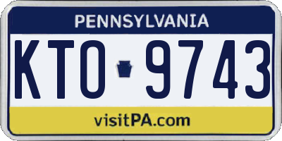 PA license plate KTO9743