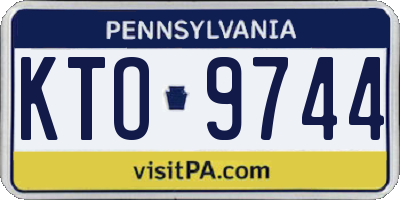 PA license plate KTO9744