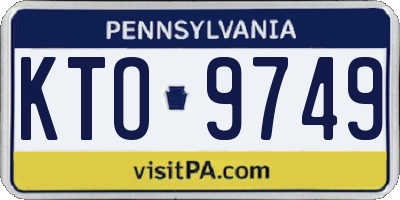 PA license plate KTO9749
