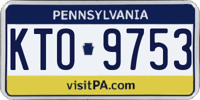 PA license plate KTO9753