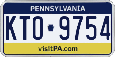 PA license plate KTO9754