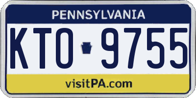 PA license plate KTO9755