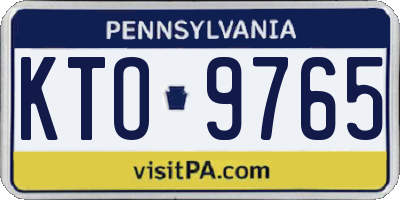 PA license plate KTO9765
