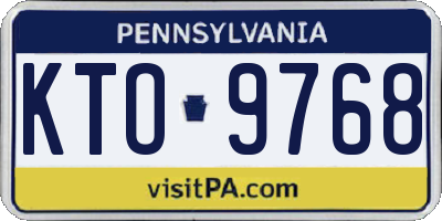 PA license plate KTO9768