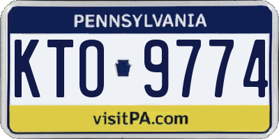PA license plate KTO9774
