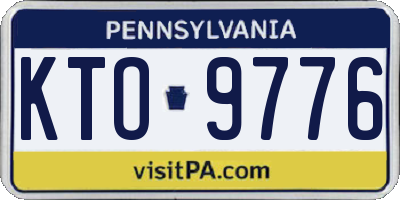 PA license plate KTO9776