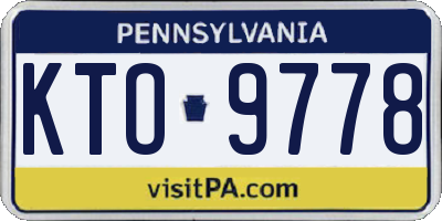 PA license plate KTO9778