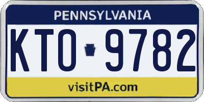 PA license plate KTO9782