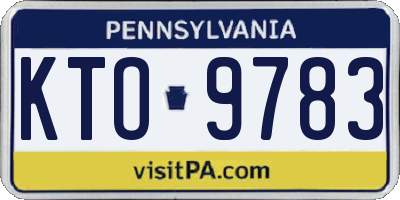 PA license plate KTO9783