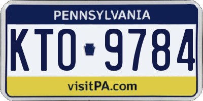 PA license plate KTO9784