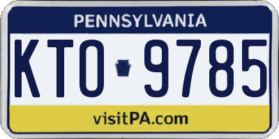 PA license plate KTO9785