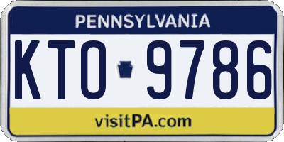 PA license plate KTO9786