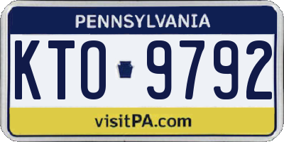 PA license plate KTO9792