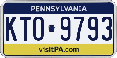 PA license plate KTO9793