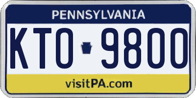 PA license plate KTO9800