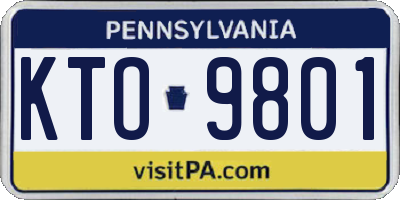 PA license plate KTO9801