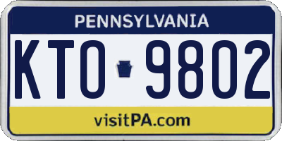 PA license plate KTO9802