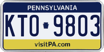 PA license plate KTO9803