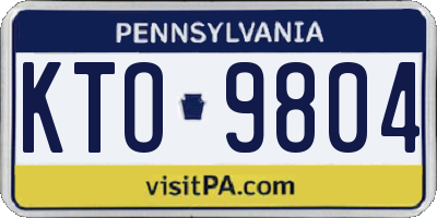 PA license plate KTO9804