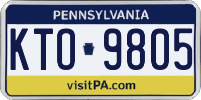 PA license plate KTO9805