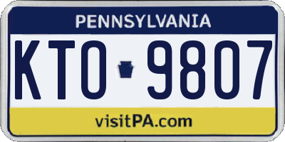 PA license plate KTO9807