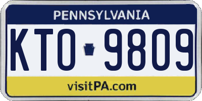 PA license plate KTO9809
