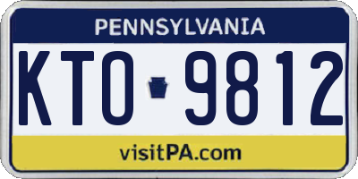 PA license plate KTO9812