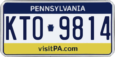 PA license plate KTO9814
