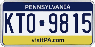 PA license plate KTO9815