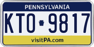 PA license plate KTO9817