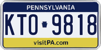 PA license plate KTO9818
