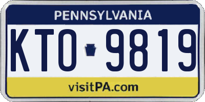 PA license plate KTO9819